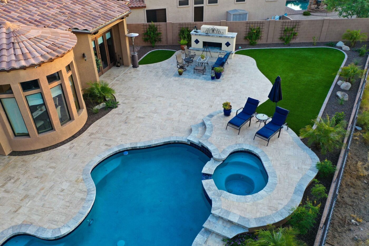 artificial turf around a pool installed by Jacksonville Artificial Turf