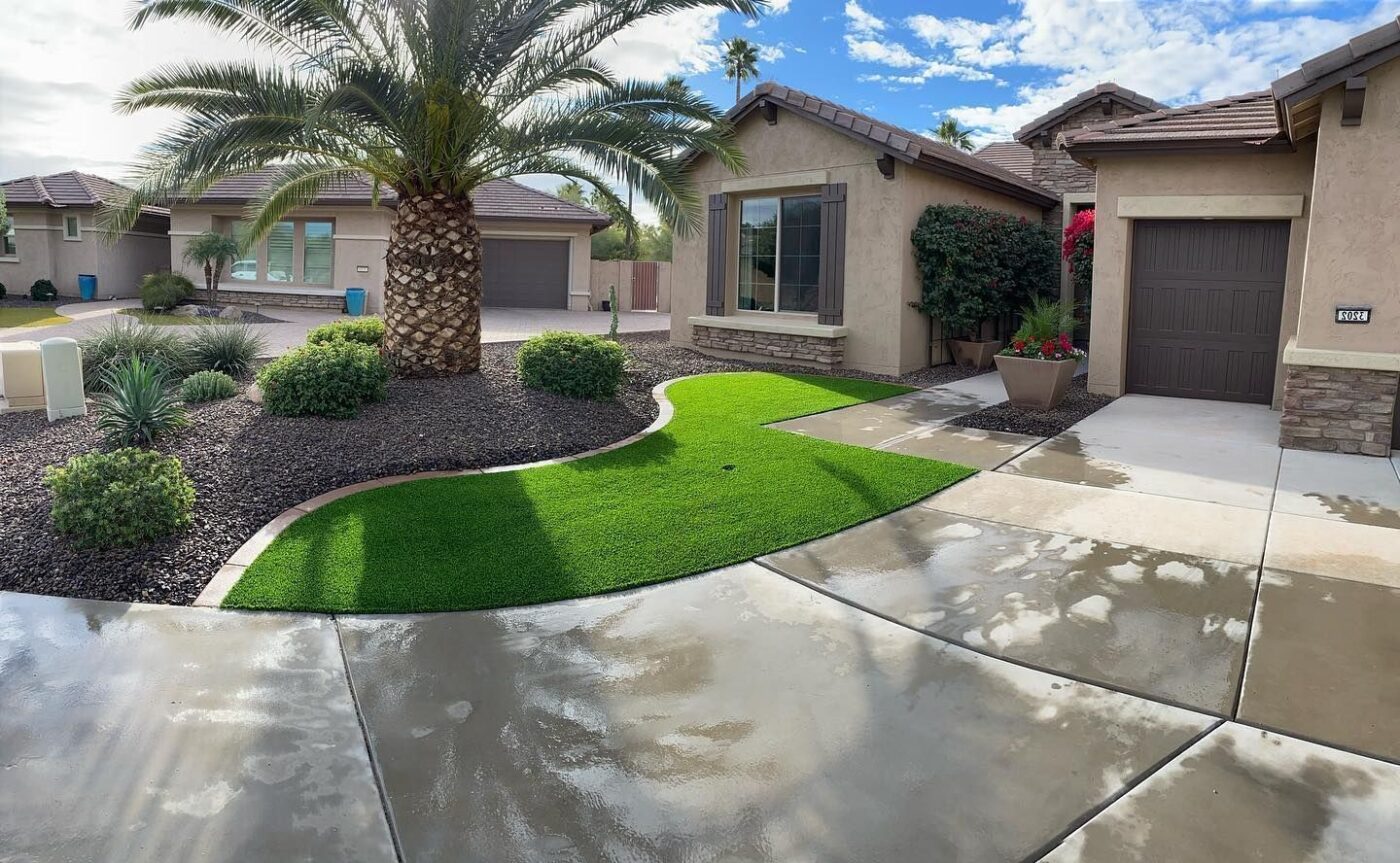 turf and pavers driveway in Fernandina Beach FL